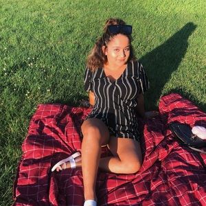 black & white striped romper from target